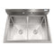 42 in. 18-Gauge 2-Compartment Commercial Sink with Backsplash, Bowl dimensions 18"x24"x14" in Stainless-Steel