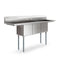 75 in Three Compartment Commercial Sink, Bowl Size 15x15x14, 18 Gauge Stainless-Steel with 2 Drainboards