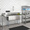 75 in Three Compartment Commercial Sink, Bowl Size 15x15x14, 16 Gauge Stainless-Steel with 2 Drainboards