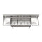 75 in Three Compartment Commercial Sink, Bowl Size 15x15x14, 16 Gauge Stainless-Steel with 2 Drainboards