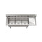 63 in. Three Compartment Commercial Sink, Bowl Size 15x15x14, 18-Gauge Stainless-Steel with Right Drainboard