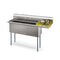 63 in. Three Compartment Commercial Sink, Bowl Size 15x15x14, Stainless-Steel 16 Gauge with Right Drainboard