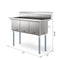 51 in. Three Compartment Commercial Sink, Bowl Size 15x15x14, 18 Gauge Stainless-Steel