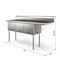 75 in. Three Compartment Commercial Sink Bowl Size 18x18x14 Stainless-Steel 18 Gauge with Right Drainboard