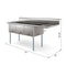 81 in. Three Compartment Commercial Sink Bowl Size 18x24x14 Stainless-Steel 18 Gauge with Right Drainboard