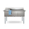 60 in. Three Compartment Commercial Sink, Bowl Size 18x24x14 in 18-Gauge Stainless-Steel