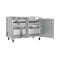 48 in. Two Door Commercial Undercounter Refrigerator in Stainless-Steel 11 cu. ft