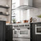 48 In. Crownsound™ Ducted Vent Wall Mount Range Hood In Stainless Steel And Glass With Built-in Bluetooth Speakers