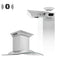 30 In. Crownsound™ Ducted Vent Wall Mount Range Hood In Stainless Steel And Glass With Built-in Bluetooth Speakers