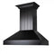 30 In. Wooden Convertible Vent Wall Mount Range Hood In Black