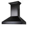 30 In. Wooden Convertible Vent Wall Mount Range Hood In Black