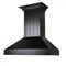 36 In. Wooden Convertible Vent Wall Mount Range Hood In Black