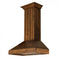 30 In. Wooden Wall Mount Range Hood In Rustic Light Finish