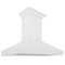 48 In. Wooden Wall Mount Range Hood In Shiplap Bright White Finish