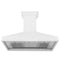 48 In. Wooden Wall Mount Range Hood In Shiplap Bright White Finish