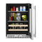 24" Beverage Center With Glass Door And Wood-front Racks