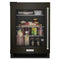 24" Undercounter Refrigerator with Glass Door and Shelves with Metallic Accents and with PrintShield® Finish