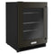 24" Undercounter Refrigerator with Glass Door and Shelves with Metallic Accents and with PrintShield® Finish