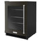 24" Undercounter Refrigerator with Glass Door and Shelves with Metallic Accents and with PrintShield® Finish