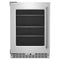 24" Undercounter Refrigerator with Glass Door and Shelves with Metallic Accents