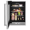 24" Undercounter Refrigerator with Glass Door and Shelves with Metallic Accents
