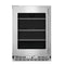 24" Undercounter Refrigerator With Glass Door And Shelves With Metallic Accents
