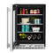 24" Undercounter Refrigerator With Glass Door And Shelves With Metallic Accents