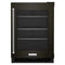 24" Undercounter Refrigerator with Glass Door and Shelves with Metallic Accents and PrintShield™ Finish