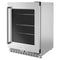 24" Undercounter Refrigerator with Glass Door and Shelves with Metallic Accents