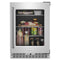 24" Undercounter Refrigerator with Glass Door and Shelves with Metallic Accents