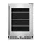 24" Undercounter Refrigerator With Glass Door And Shelves With Metallic Accents