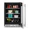 24" Undercounter Refrigerator With Glass Door And Shelves With Metallic Accents
