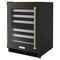 24" Undercounter Wine Cellar With Glass Door And Metal-front Racks