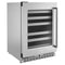 24" Undercounter Wine Cellar with Glass Door and Metal-Front Racks