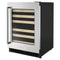 24" Undercounter Wine Cellar With Glass Door And Wood-front Racks