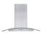 36 In. Convertible Vent Wall Mount Range Hood In Stainless Steel And Glass With Crown Molding