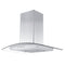 36 In. Convertible Vent Wall Mount Range Hood In Stainless Steel And Glass With Crown Molding