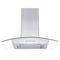 36 In. Convertible Vent Wall Mount Range Hood In Stainless Steel And Glass With Crown Molding