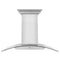 36 In. Crownsound™ Ducted Vent Wall Mount Range Hood In Stainless Steel And Glass With Built-in Bluetooth Speakers