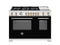 48 inch Dual Fuel Range, 6 Burners and Griddle, Electric Oven - Gold Accents