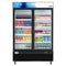 53 in. Commercial Merchandiser Refrigerator with Two Swinging Glass Doors,45 cu. ft. and LED Lighting in Black