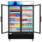 53 in. Commercial Merchandiser Refrigerator with Two Swinging Glass Doors,45 cu. ft. and LED Lighting in Black