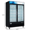 53 in. Commercial Merchandiser Refrigerator with Two Swinging Glass Doors,45 cu. ft. and LED Lighting in Black