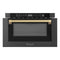 Autograph Edition 24 In. 1.2 Cu. Ft. Built-in Microwave Drawer In Black Stainless Steel And Champagne Bronze Accents