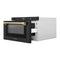 Autograph Edition 24 In. 1.2 Cu. Ft. Built-in Microwave Drawer In Black Stainless Steel And Champagne Bronze Accents