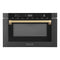 Autograph Edition 24 In. 1.2 Cu. Ft. Built-in Microwave Drawer In Black Stainless Steel And Champagne Bronze Accents