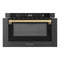 Autograph Edition 24 In. 1.2 Cu. Ft. Built-in Microwave Drawer In Black Stainless Steel And Champagne Bronze Accents