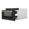 Autograph Edition 24 In. 1.2 Cu. Ft. Built-in Microwave Drawer In Black Stainless Steel And Champagne Bronze Accents