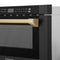 Autograph Edition 24 In. 1.2 Cu. Ft. Built-in Microwave Drawer In Black Stainless Steel And Champagne Bronze Accents