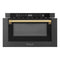 Autograph Edition 24 In. 1.2 Cu. Ft. Built-in Microwave Drawer In Black Stainless Steel With Polished Gold Accents
